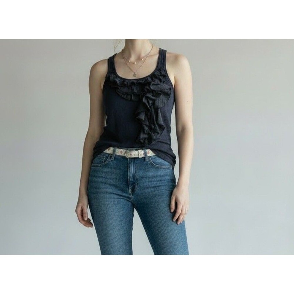 Abercrombie And Fitch Waterfall Tank Top Y2k M Navy Blue